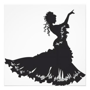 Danser Lady Silhouette Foto Afdruk