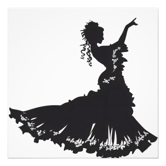 Danser Lady Silhouette Foto Afdruk (Voorkant)