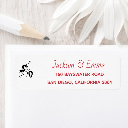 Danser, licht Sinaasappel retouradreslabel Etiket (Insitu)