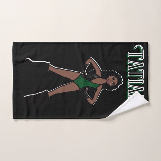 Danser/Majorette Handdoek Groen Zwart #1 (Handdoek)