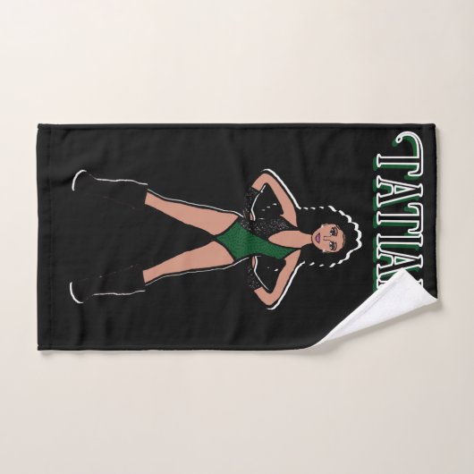 Danser/Majorette Handdoek Groen Zwart #3 (Handdoek)