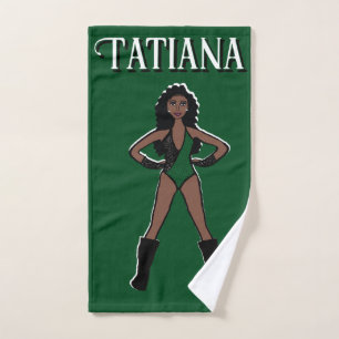 Danser/Majorette Handdoek Groen Zwart #4