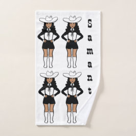 Danser/Majorette Western Zwart Wit #2 Handdoek