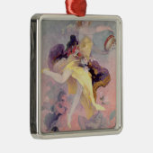 danser met Baskische tambourine Metalen Ornament (Rechts)