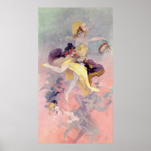 danser met Baskische tambourine Poster