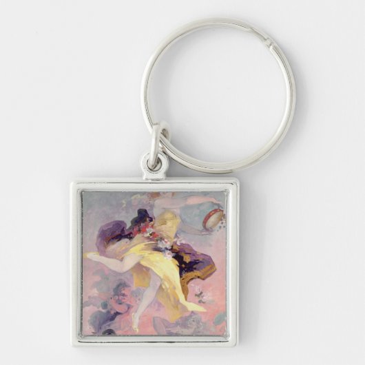 danser met Baskische tambourine Sleutelhanger (Voorkant)