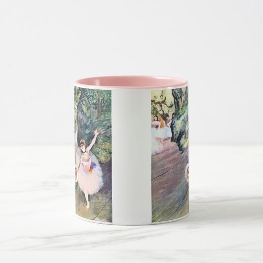 Danser met een bloemenruiker van Edgar Degas Mok (Midden)