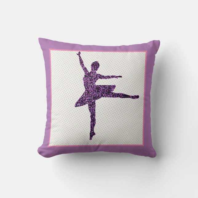 Danser Nep Glitters Klein Stip Worp Kussen (Voorkant)