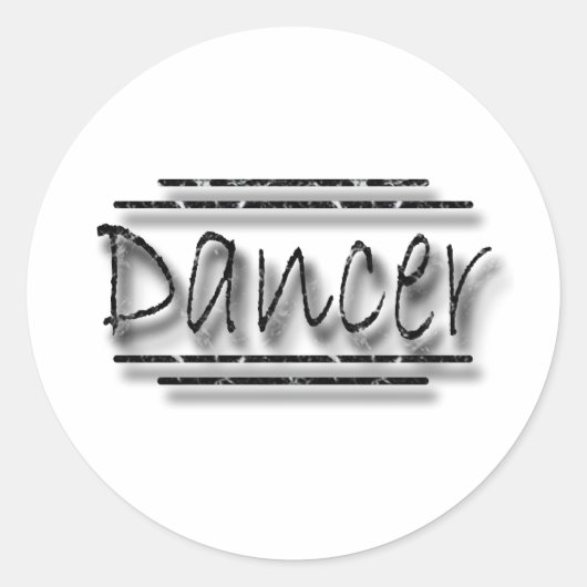 Danser onderstreept zwart ronde sticker (Voorkant)