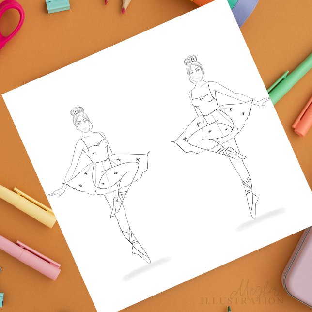 Danser, ontspannende kleurplaat (Creator heeft geüpload)