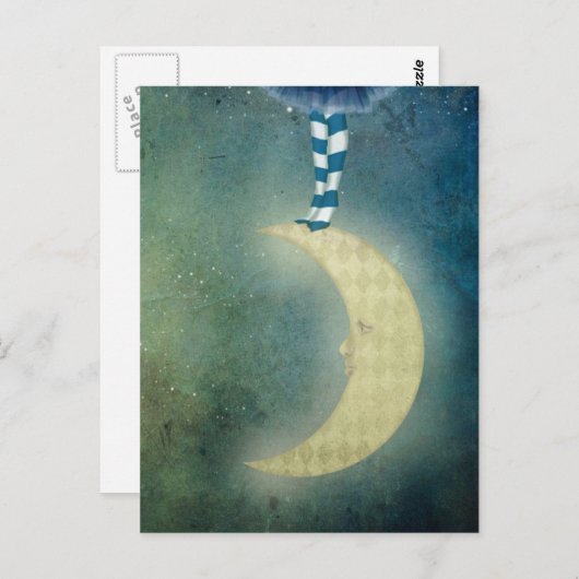 danser op de maan briefkaart (Voorkant / Achterkant)