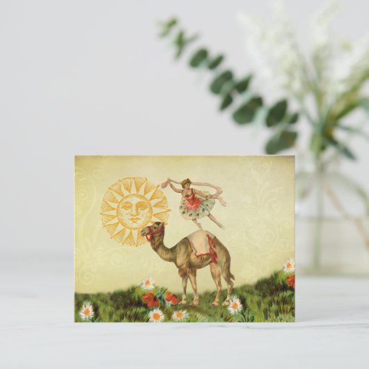  danser op een kamp briefkaart (Staand voorkant)