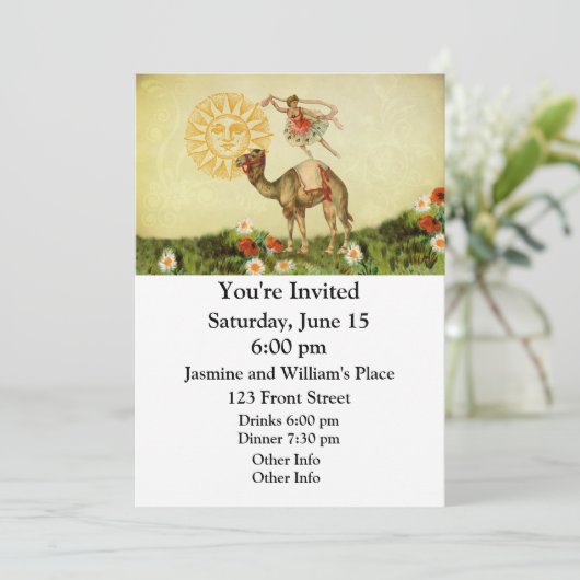  danser op een kamp kaart (Staand voorkant)