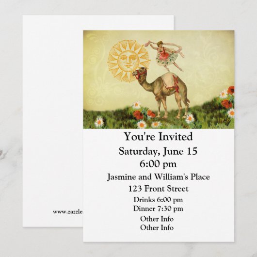 danser op een kamp kaart (Voorkant / Achterkant)