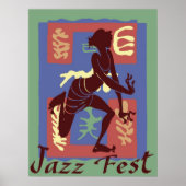danser op Jazz Festival, Matisse Style Poster (Voorkant)