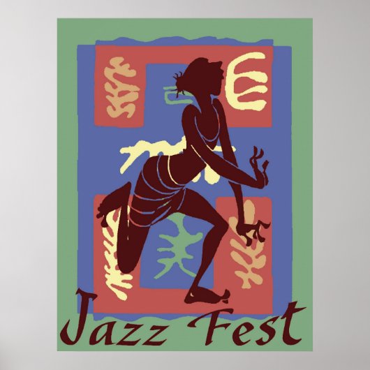 danser op Jazz Festival, Matisse Style Poster (Voorkant)