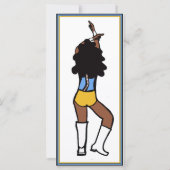 Danser Party Uitnodiging Licht Blauw, Goud, Wit #1 (Achterkant)