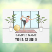 Danser Pose Balancing Vrouw Custom Yoga Studio Raamsticker (Vel 3)