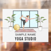 Danser Pose Balancing Vrouw Custom Yoga Studio Raamsticker (Vel 2)