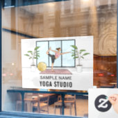 Danser Pose Balancing Vrouw Custom Yoga Studio Raamsticker (Cafe Raam)