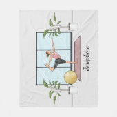 Danser Pose Yoga Natarajasana met aangepaste naam Fleece Deken (Voorkant)