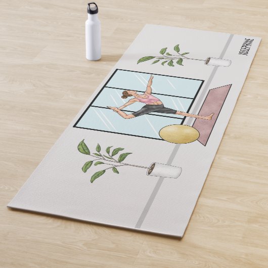 Danser Pose Yoga Natarajasana met aangepaste naam Yogamat (In situ)