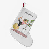 Danser Pose Yoga Stretch Oefenen Workout Vrouw Kleine Kerstsok (Voorkant (Hangend))