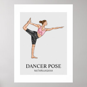 Danser Pose Yoga Stretch Oefenen Workout Vrouw Poster