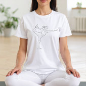 Danser Pose Yoga Vrouw Minimalistische Zwarte Lijn Tri-Blend Shirt