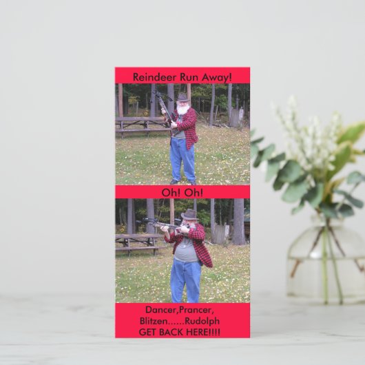 Danser, Prancer, Blitzen Feestdagenkaart (Staand voorkant)