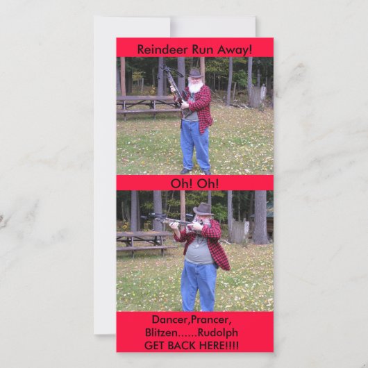 Danser, Prancer, Blitzen Feestdagenkaart (Voorkant)