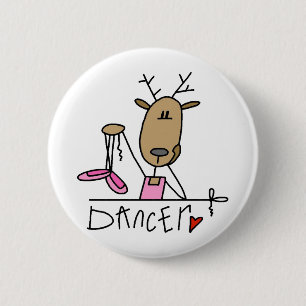 Danser Rendier T-shirts en cadeaus Ronde Button 5,7 Cm