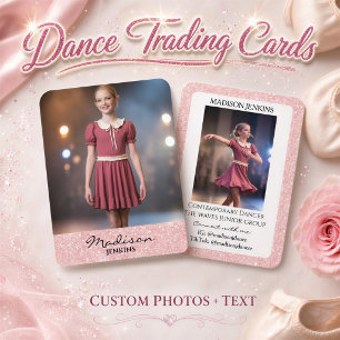 Danser Ruilkaarten Roze Pailletten Foto Visitekaartje