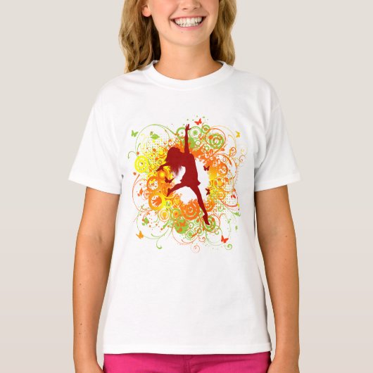 Danser Silhouette Meisjes T-shirt (Voorkant)
