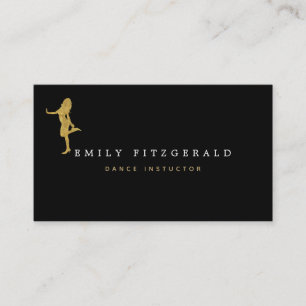 Danser/Studio/Minimalistisch zwart/goud silhouet Visitekaartje
