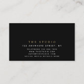 Danser/Studio/Minimalistisch zwart/goud silhouet Visitekaartje (Achterkant)