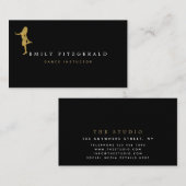 Danser/Studio/Minimalistisch zwart/goud silhouet Visitekaartje (Voorkant / Achterkant)