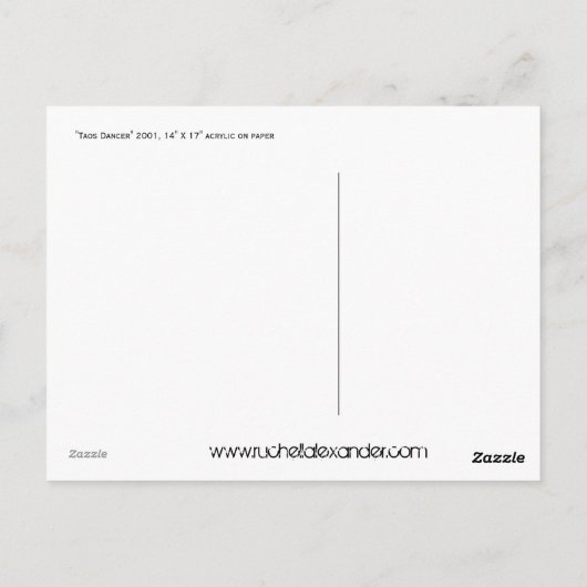 "Danser Taos" door Ruchell Alexander Briefkaart (Achterkant)