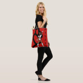 Danser Twee Kleuren Tote Rood & Wit Bag (Op model)