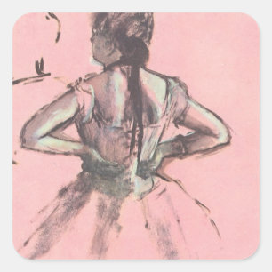 Danser van achteren, handen op de heupen door Edga Vierkante Sticker