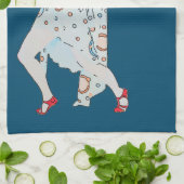  danser, voeg tekst toe theedoek (Gevouwen)