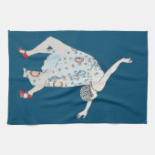  danser, voeg tekst toe theedoek (Horizontaal)