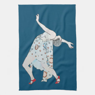  danser, voeg tekst toe theedoek