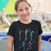 danserend skelettje ballerina spooky balletdanser t-shirt