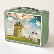  danserende bladermeisjes en windmollen