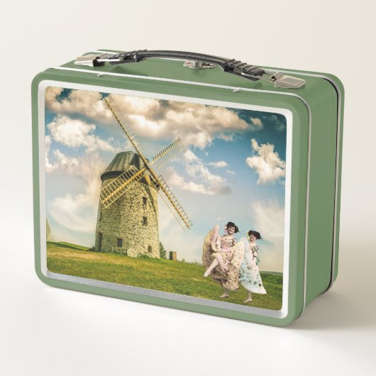 danserende bladermeisjes en windmollen (Achterkant)