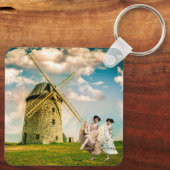 danserende bladermeisjes en windmollen sleutelhanger (Achterkant)