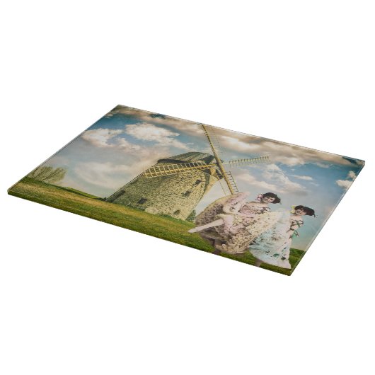  danserende bladermeisjes en windmollen snijplank (Hoek)