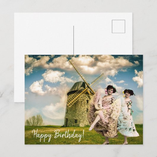 danserende ventilatoren en windmolens briefkaart (Voorkant / Achterkant)