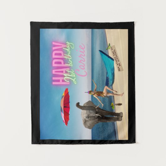 danseres 21e verjaardag Gewijzigde kunsttabel Wandkleed (Voorkant)